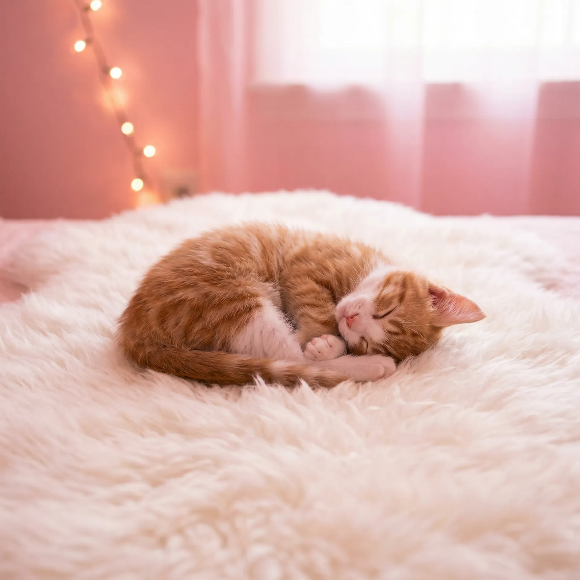 小猫蜷成一团入睡 - 蜘蛛磁力